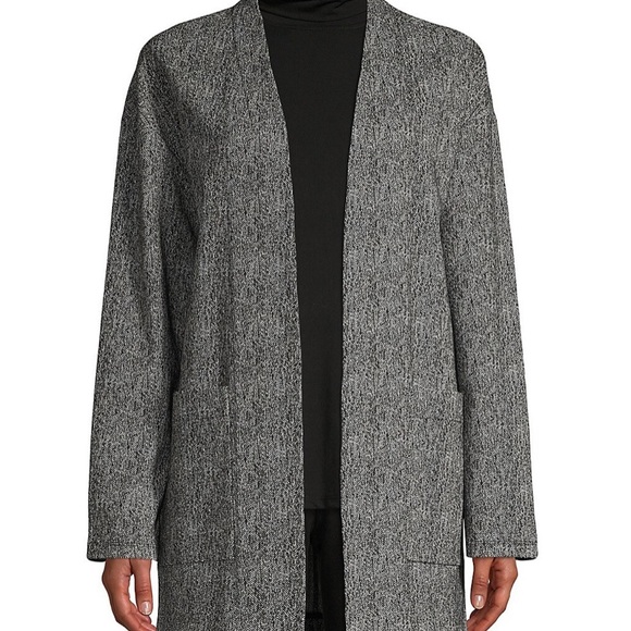 H HALSTON Herringbone Open-Front Jacket Size: M - Picture 2 of 7